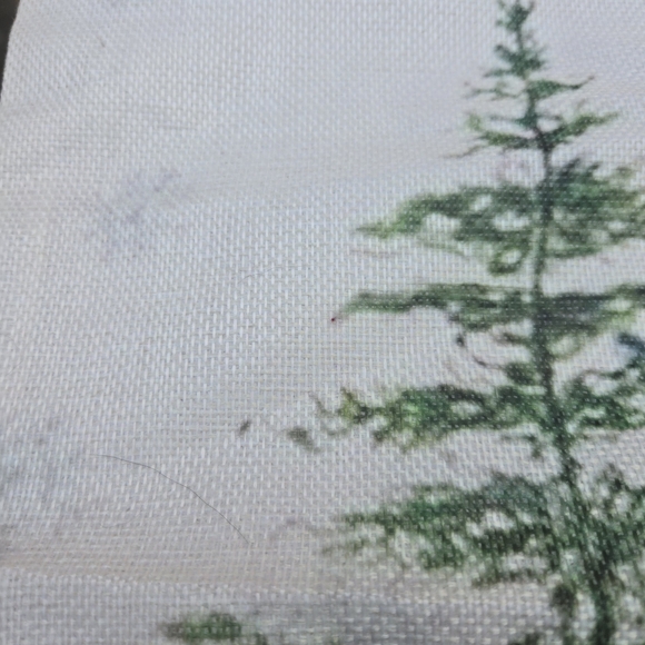 Single Decorative Pillow Cover with Pine Trees and very faint Snowflakes- NWOT - Picture 6 of 8